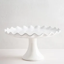 KSP Heritage Porcelain Footed Cake Plate (White)