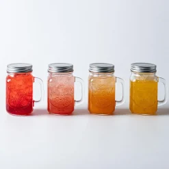 KSP Ice Cold Glass Mason Drinking Jar - Set of 4 (Clear)