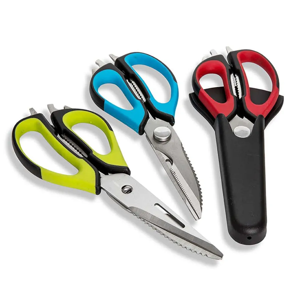KSP 7-In-1 Multi-Function 9" Multi Purpose Scissors W/Sheath (Asstd.)