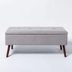 KSP Isabella Tufted Storage Bench (Light Grey)