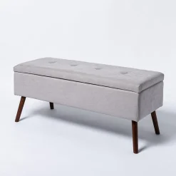 KSP Isabella Tufted Storage Bench (Light Grey)