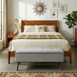KSP Isabella Tufted Storage Bench (Light Grey)