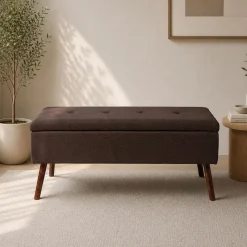 KSP Isabella Tufted Storage Bench (Brown)