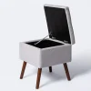 KSP Isabella Tufted Storage Ottoman (Light Grey)