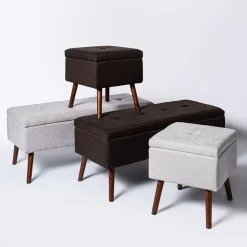 KSP Isabella Tufted Storage Ottoman (Light Grey)