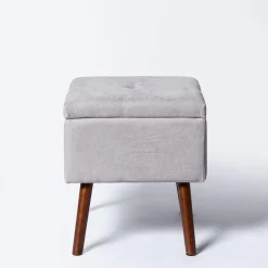 KSP Isabella Tufted Storage Ottoman (Light Grey)