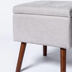 KSP Isabella Tufted Storage Ottoman (Light Grey)