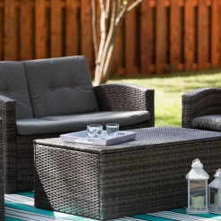 KSP Jardin Outdoor Seating with Table Set - Set of 4 (Grey)