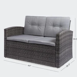 KSP Jardin Outdoor Seating with Table Set - Set of 4 (Grey)