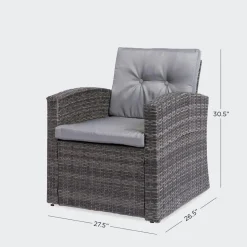 KSP Jardin Outdoor Seating with Table Set - Set of 4 (Grey)
