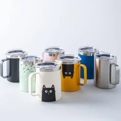 KSP Java 'Cat' Double Wall Desk Mug (Vanilla)