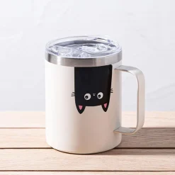 KSP Java 'Cat' Double Wall Desk Mug (Vanilla)