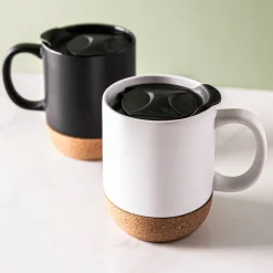 KSP Joe Ceramic Travel Mug with Cork Base 350mL (White)
