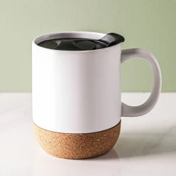 KSP Joe Ceramic Travel Mug with Cork Base 350mL (White)