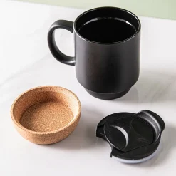 KSP Joe Ceramic Travel Mug with Cork Base 350mL (Black)