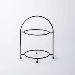 KSP Kingsley '2-Tier' Iron Plate Stand (Black)