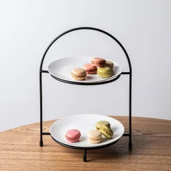 KSP Kingsley '2-Tier' Iron Plate Stand (Black)