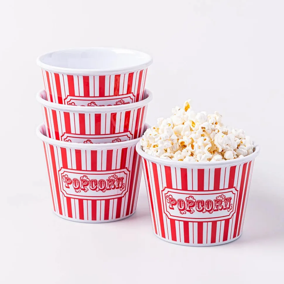 KSP Kino-Pop Popcorn Bowl - Set of 4 (White/Red)