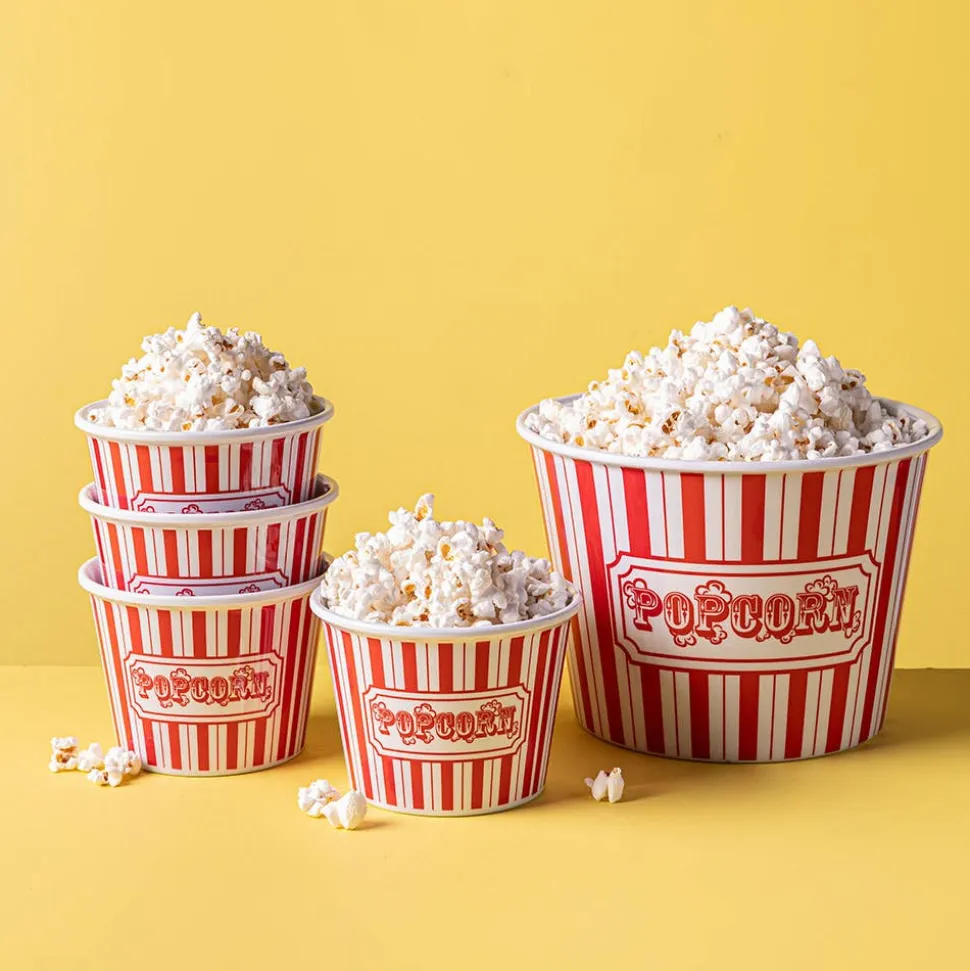 KSP Kino-Pop Popcorn Bowl - Set of 4 (White/Red)