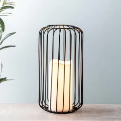 KSP Layne LED Metal Lantern 14x14x23cm (Black)