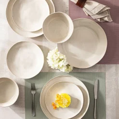 KSP Lera Reactive Stoneware Dinnerware - Set of 16 (Beige)