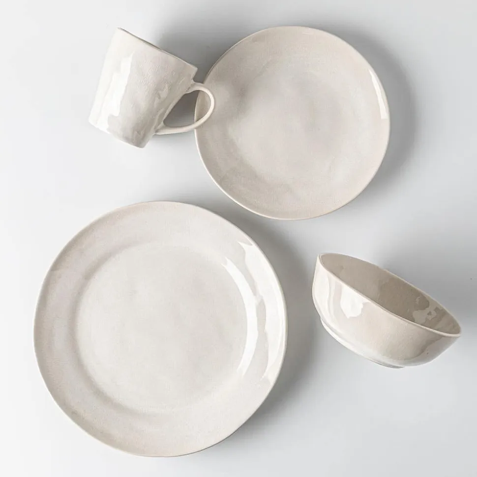 KSP Lera Reactive Stoneware Dinnerware - Set of 16 (Beige)