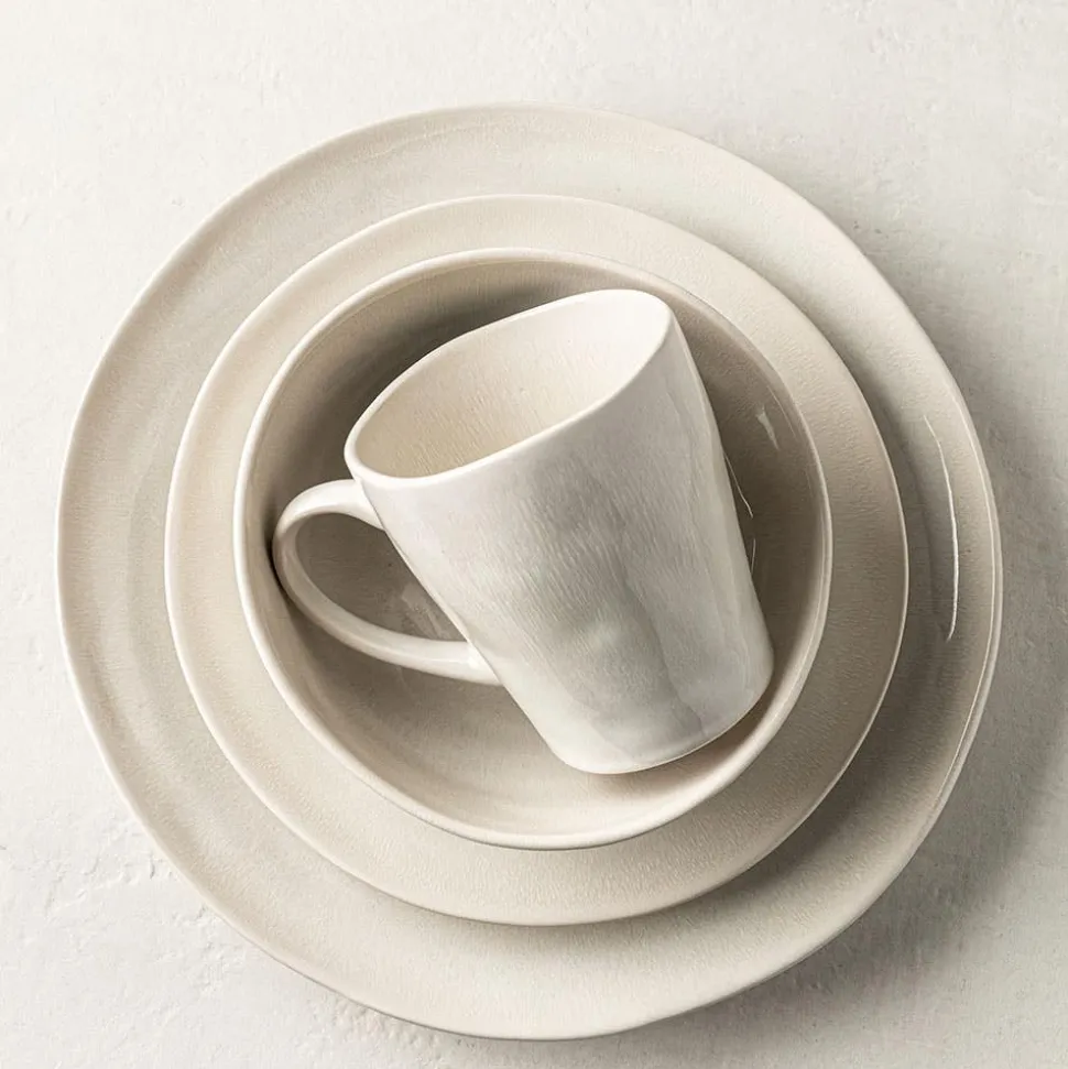 KSP Lera Reactive Stoneware Dinnerware - Set of 16 (Beige)
