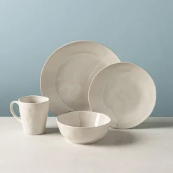 KSP Lera Reactive Stoneware Dinnerware - Set of 16 (Beige)