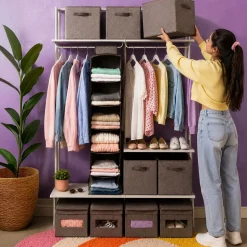 KSP Linea '6-Shelf' Hanging 6-Shelf Org. (Grey) 30 cm sq. x 127 cm