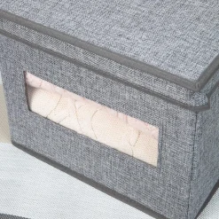 KSP Linea Storage Box with Window (Grey) 30 x 39.5 x 25 cm