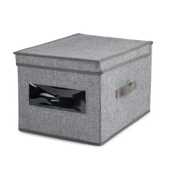 KSP Linea Storage Box with Window (Grey) 30 x 39.5 x 25 cm