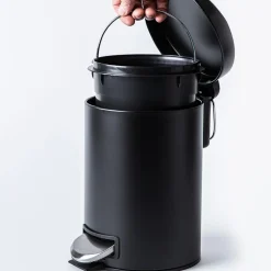 KSP Luna Soft-Close Moon Cover Step Garbage Can 3L (Black)