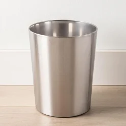 KSP Luxe Brushed Open-Top Waste Can (8L)