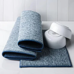 KSP Luxedry Heathered Microfiber Dish Drying Mat - Set/3 (Denim)