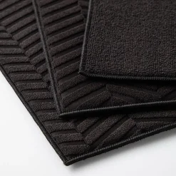 KSP Luxedry Herringbone Microfiber Dish Drying Mat - Set/3 (Black)