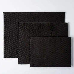 KSP Luxedry Herringbone Microfiber Dish Drying Mat - Set/3 (Black)