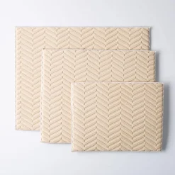 KSP Luxedry Herringbone Microfiber Dish Drying Mat - S/3 (Beige)