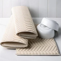 KSP Luxedry Herringbone Microfiber Dish Drying Mat - S/3 (Beige)