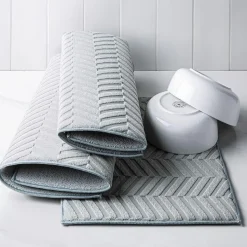 KSP Luxedry Herringbone Microfiber Dish Drying Mat - Set/3 (Grey)