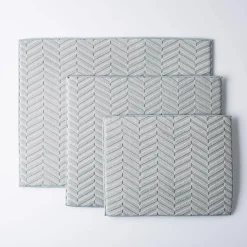 KSP Luxedry Herringbone Microfiber Dish Drying Mat - Set/3 (Grey)