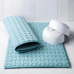 KSP Luxedry 'Interlock' Microfiber Dish Drying Mat - Set/2 (Blue)