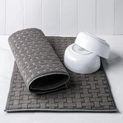 KSP Luxedry 'Interlock' Microfiber Dish Drying Mat - Set/2 (Charcoal)