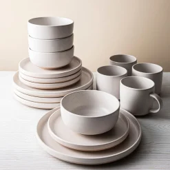 KSP Madison Stoneware Dinnerware - Set of 16 (Off White)
