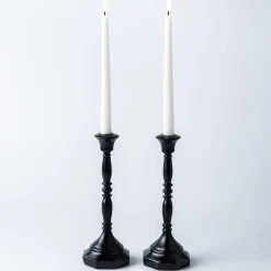 KSP Majestic Resin Taper Candleholder - Set of 2 (Black)