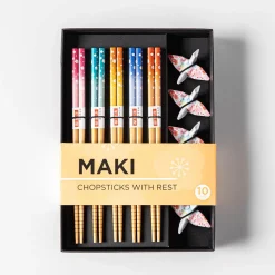 KSP Maki 'Swan' Bamboo Chopsticks with Rests - Set of 10