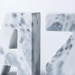 KSP Marbelle 'A-Z' Marble Bookend - Set of 2 (White)
