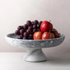 KSP Marbelle Marble Footed Fruit Bowl (White)