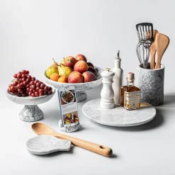 KSP Marbelle Marble Footed Fruit Bowl (7.9" Dia.)