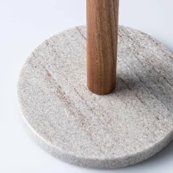 KSP Marbelle Upright Paper Towel Holder (Marble/Acacia)