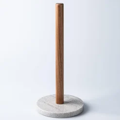 KSP Marbelle Upright Paper Towel Holder (Marble/Acacia)